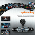 4-Channel Dashcam with 3.16-inch 1080P HD Front Camera 720P Front & Rear Cameras File Transfer Function