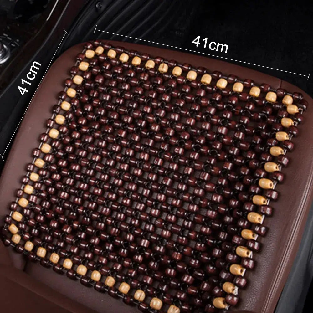Car Seat Cushion Summer Breathable Cooling Wood Bead Seat Cover Pad Office Massage Cushion Air Ventilation Mesh Mat Cushion Pad Car Mobile World