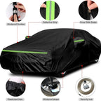 Waterproof Car Cover Fit 2005-2024 Ford Mustang with Zipper Door & Windproof Bands  for Snow Rain Dust Hail Protection