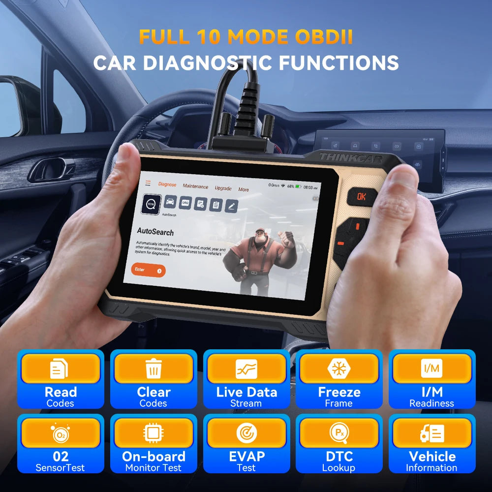 THINKCAR THINKSCAN 662 OBD2 Car Diagnostic Scanner Tool 4 System ABS SRS ECM TCM 12 Reset Bi-Directional Lifetime Free Update Car Mobile World