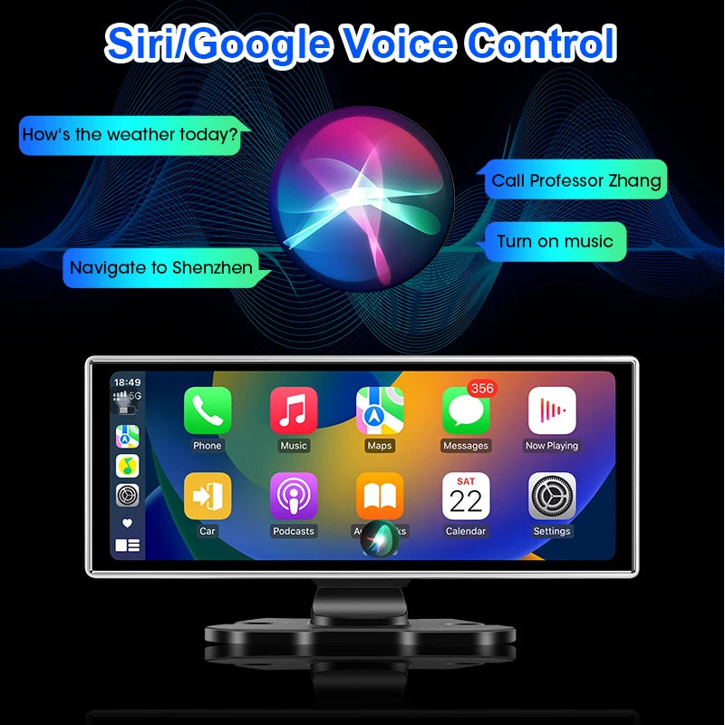 10/11.26 inch Dash Cam 4K Car DVR Wireless Carplay & Android Auto GPS Navigation Video Recorder Dashboard Dual Lens Wifi FM AUX Car Mobile World