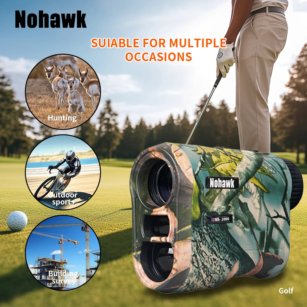 Nohawk Golf Laser Rangefinder 600M 1000M Multifunctional Telescope with Flag-Lock Slope  Distance Meter for Hunting Monocular CM World