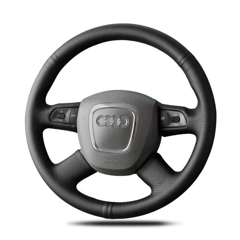 DIY Black Faux Leather Car Steering Wheel Cover For Audi Audi A3 8P Sportback A4 B8 Avant A5 8T A6 C6 A8 D3 Q7 8R Q5 4L S4 S3 CM World