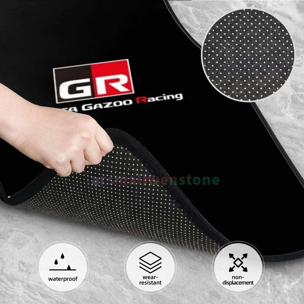 Gazoo Racing Car Floormat Heavy Duty Front Rear Rubber Floor Mats Carpet Floor Protection Fits Most Vehicles