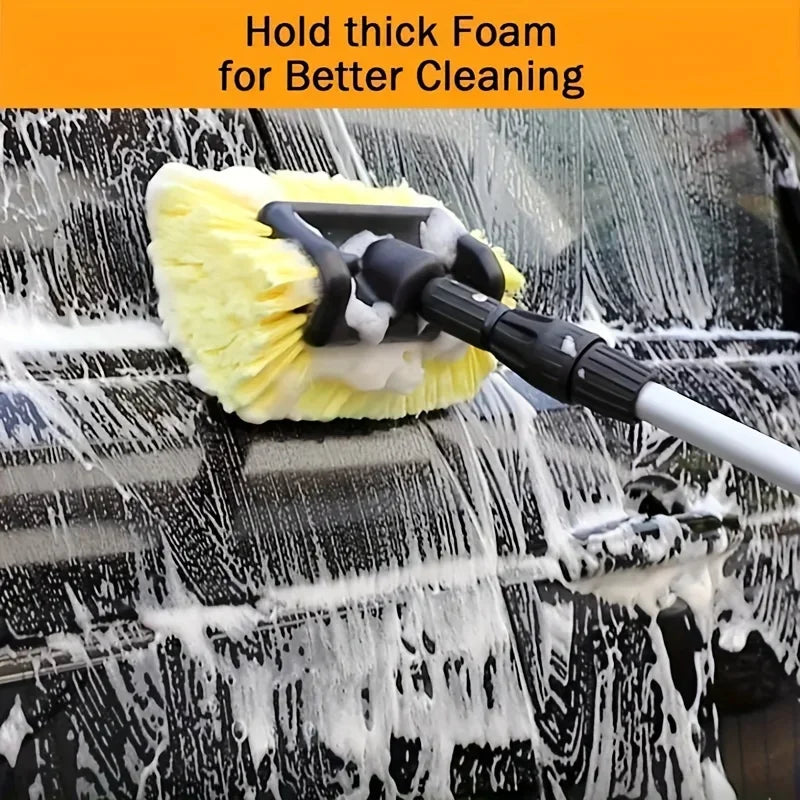 Adjustable Car Wash Brush, on/Off Flow Control Sponge Head, Durable Pp Material Car Wash Brush, with Long Handle Car Wash Brush CM World