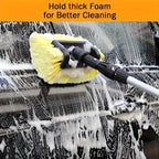 Adjustable Car Wash Brush, on/Off Flow Control Sponge Head, Durable Pp Material Car Wash Brush, with Long Handle Car Wash Brush CM World