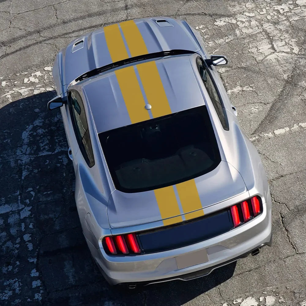 Car Stickers Auto Hood Bonent Roof Tail Decor Decal For Ford Mustang GT500 GT350 GT Graphics Stripes Kit Vinyl Tuning Cover