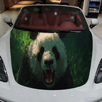 Powerful Fierce Panda Car Hood Decal, Waterproof Self-adhesive Vehicle Vinyl Wraps Sticker, Cool Auto Cover Decoration, Anti-scr