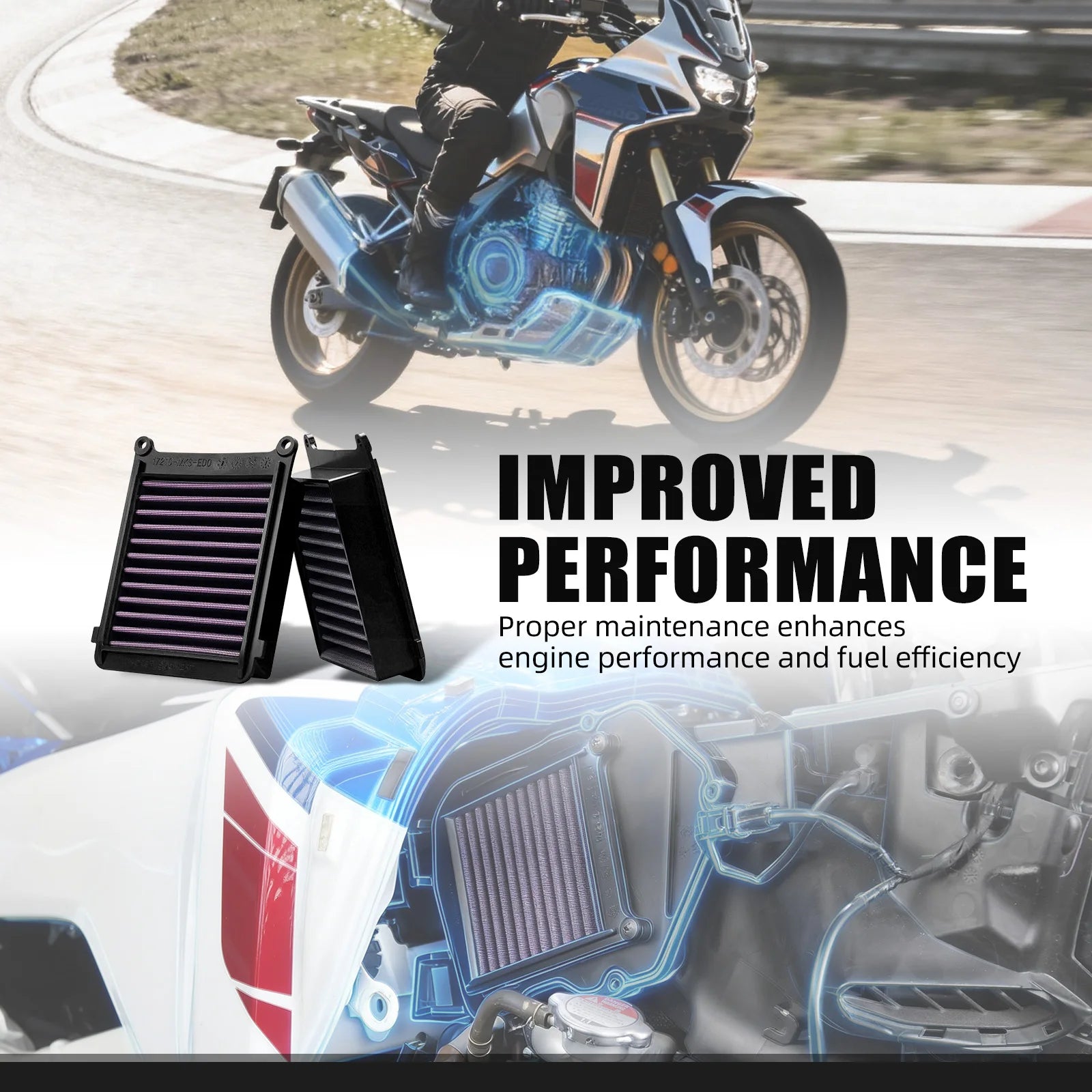 NICECNC For Honda CRF1100L Africa Twin 2020-2025 High Flow Air Filter Africa Twin CRF1100L Africa Twin 2024 2023 2022 2021 2020 CM World