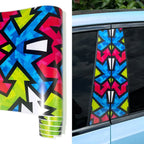 1Roll Creative Graffiti Geometric Pattern Car Film Modification Motorcycle Bicycle Skateboard Boat Waterproof Vinyl Wrapping Car Mobile World
