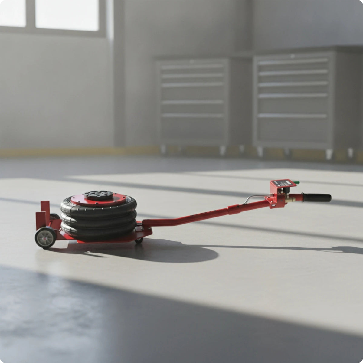 Pneumatic Hydraulic Jack Ergonomic Car Jack with Wheeled Base Stable Long-Lasting for Mechanics, Garages, Repair Shops
