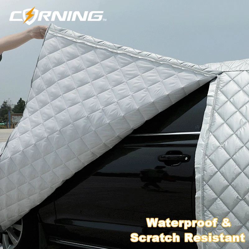 Full-Wrapped Car Cover All Weather Outdor Car Exterior Protection Covers Snowproof Anti-hail Cover Universal for Sedan SUV Car Mobile World