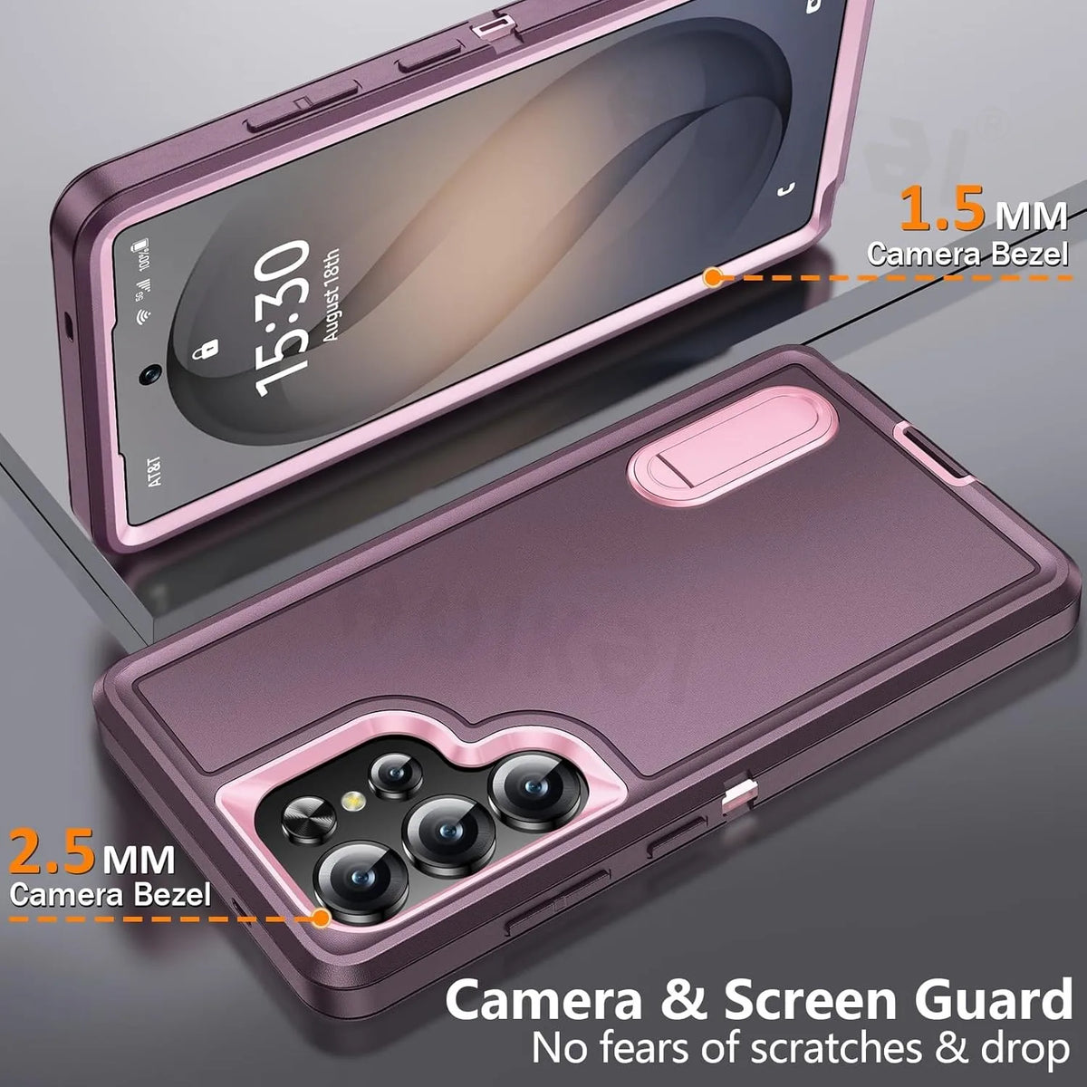 Case For Samsung Galaxy S26 Ultra S25 Edge S24 S23 A16 A56 Body 3 in 1 Shockproof Heavy Duty Anti-Scratch Rugged Kickstand Cover