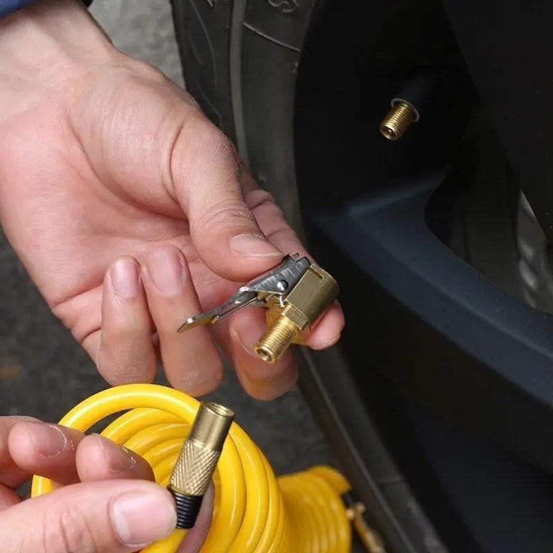 Universal Brass Locking Tyre Air Chuck Clip Adapter High Pressure Quick Inflation Adapter for Auto Truck Bike Tire Repair Kits