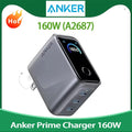 New Arrival Anker Prime 160W 3-Port GaN USB-C Charger Smart Touch Display Fast Charging Block Max 140W Power For Laptop Phone Car Mobile World