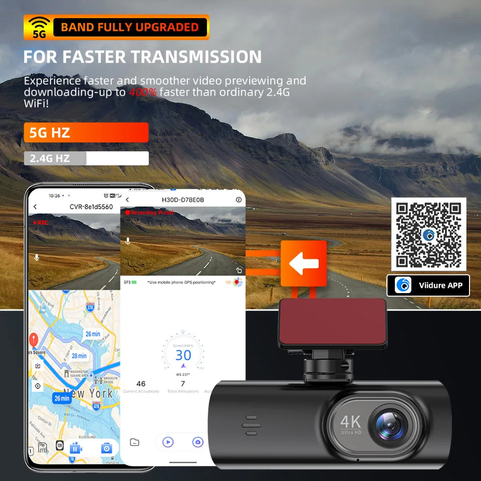 4K WIFI Dash Cam Mini CAR DVR Support Front and Rear Dual Lens 1080P Black Box Room Night Vision Camera Parking Monitor Car Mobile World