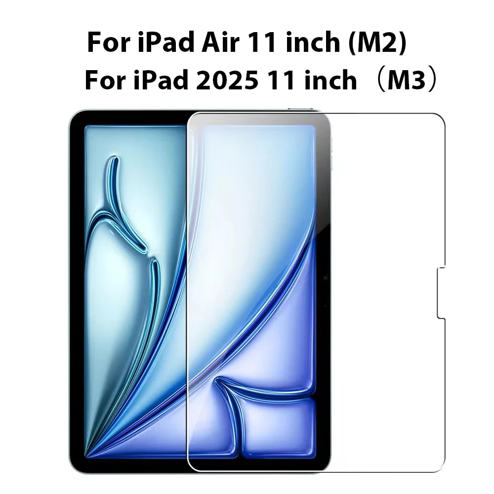 Tempered Glass For iPad 10th 9th Generation A16 Pro 12.9 11 13 2025 Screen Protector For ipad Air 4 5 Mini 6 7 7th 8th 10.2 Film Car Mobile World
