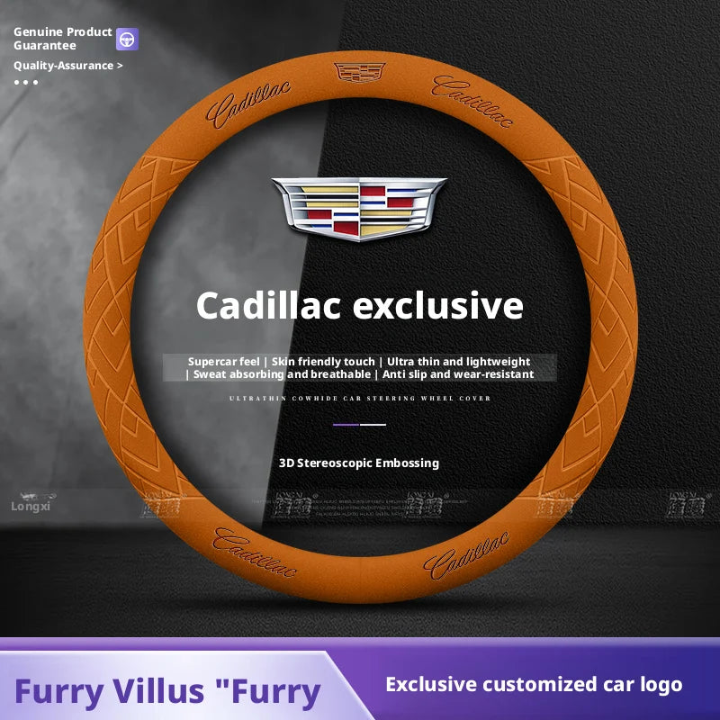 Applicable to Cadillac steering wheel covers: CT5, ATSL, XT4, XT5, XT6, CT6, CT4, XTS, faux leather steering wheel grips CM World