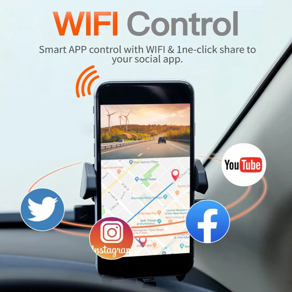 10 Inch 3 Channel 2.5K Car DVR WIFI GPS Three Way Dash Cam Car Camera Dashcam Stream RearView Mirror Black Box Drive Recorder Car Mobile World