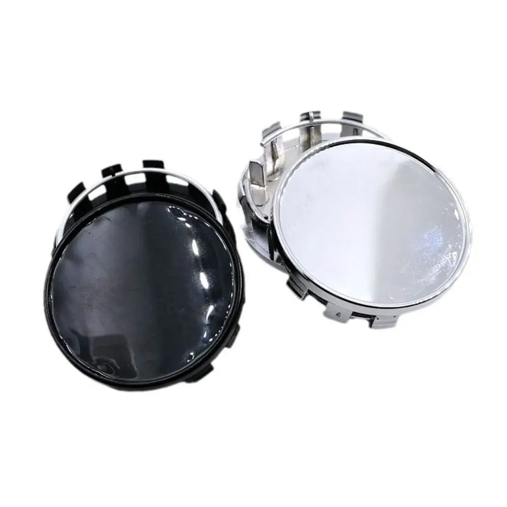 4Pcs Universal Wheel Center Caps Outer 54MM Dust-proof Rim Hub Caps Silver/Black ABS Wheel Badge Covers Wheels Tires Parts