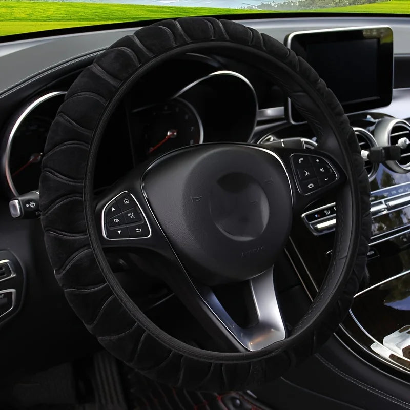 37-39cm Car Steering Wheel Cover, Universal Anti-Slip Auto Steering Wheel, Fluffy Steering Wheel Cover, Soft Plush Auto Interior CM World