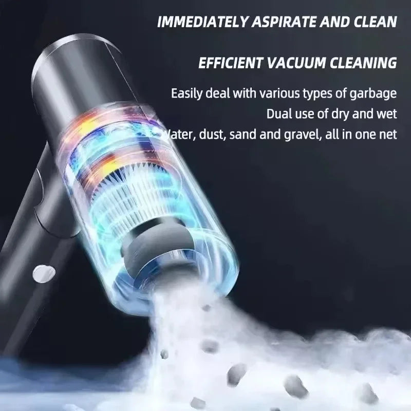 2900000PA Wireless Car Vacuum USB Charging 1200mAh Wet Dry Dual-use Cleaner Cordless Handheld High-power Vacuum Cleaner 2026﻿ Car Mobile World