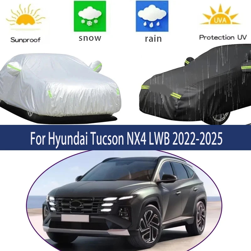 For Hyundai Tucson NX4 LWB 2022-2025 Full Car Covers Outdoor Sun Anti UV Rain Snow Dust Protection Oxford Cloth Accessories CM World