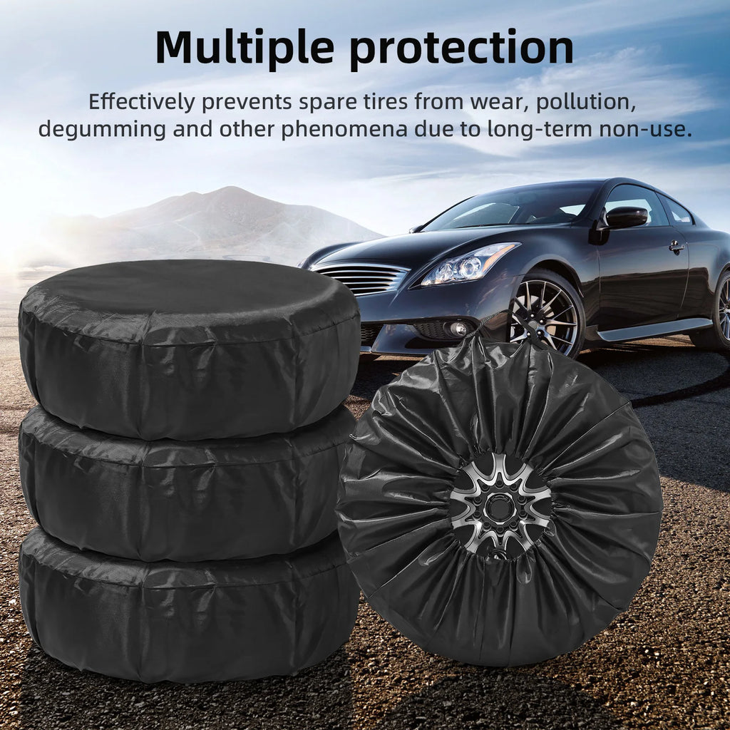 1/2/4PCS Polyester Car Auto Wheel Tire Cover Protector Car Spare Tire Cover Tyre Wheel Covers For Vehicles Dustproof Tire Bags