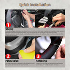 DIY Car Steering Wheel Cover Suede Carbon Fiber Leather For Audi A1 8X A2 A3 Q3 Q5 Q2 A4 A5 A6 Avant Car Interior Accessories CM World