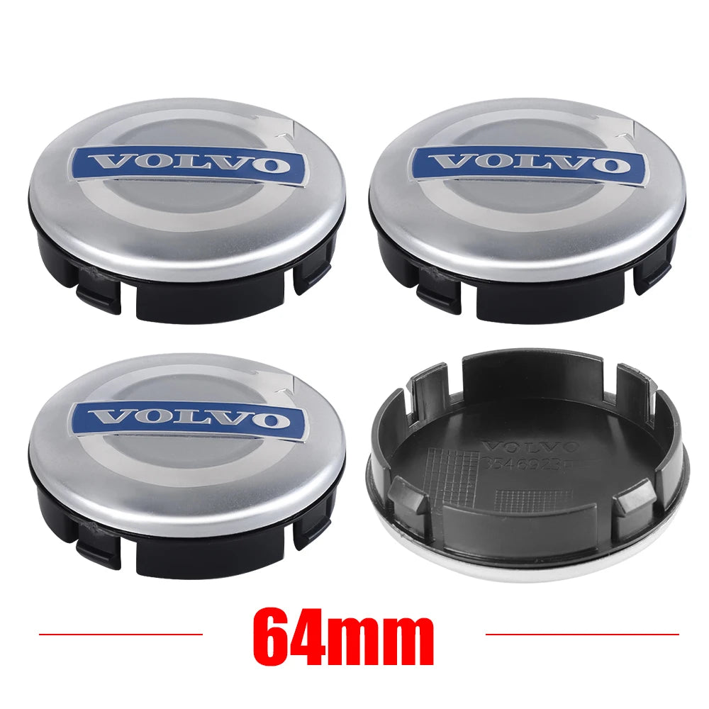 4pcs 64MM Original Hubcap Car Wheel Center Hub Cap Covers Covers Emblem Replacement For Volvo Rdesign T6 AWD C30 C70 S40 Styling