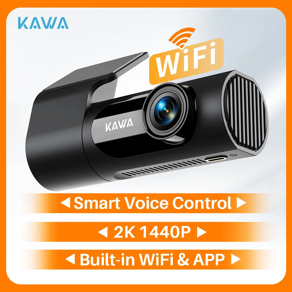 1440P KAWA Car DVR D6 Dash Cam 2K Video Recorder WiFi/App/Voice Control Dash Camera WDR G sensor Night Vision Hidden Dashcam Car Mobile World