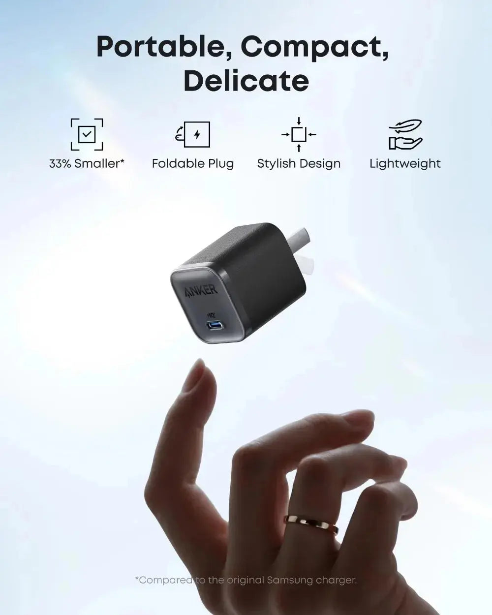 Anker Nano 45W USB-C Fast Charger Compact Foldable Plug PD Charging Block For Samsung Galaxy S25 Ultra S24 Series iPhone Laptop Car Mobile World