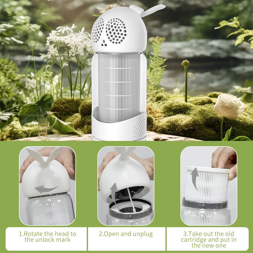 Portable Air Purifier USB Air Cleaner for Household With Smoke Odor Negative Ion Filter with Replaceable For Home Car Kitchen CM World
