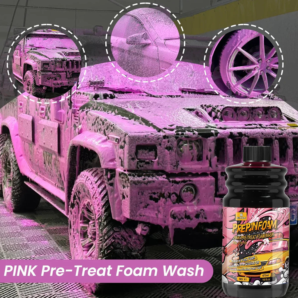 Pink Magic Foam Car Wash Shampoo Car High Concentration Sediment Pre-washed Off Wash Car Wash Soap Super Foam Cleaner X1 ﻿ CM World