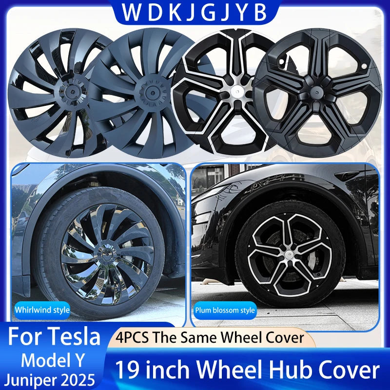 For Tesla Model Y Juniper 2025+ 4PCS Hub Cap Car Replacement Wheel Cap 19 Inch Performance Automobile Hubcap Cover Accessories CM World