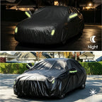Universal Full Sedan Car Cover Waterproof Sun Rain Snow UV Protection Black Zipper Design Car Case S-XXL Sizes