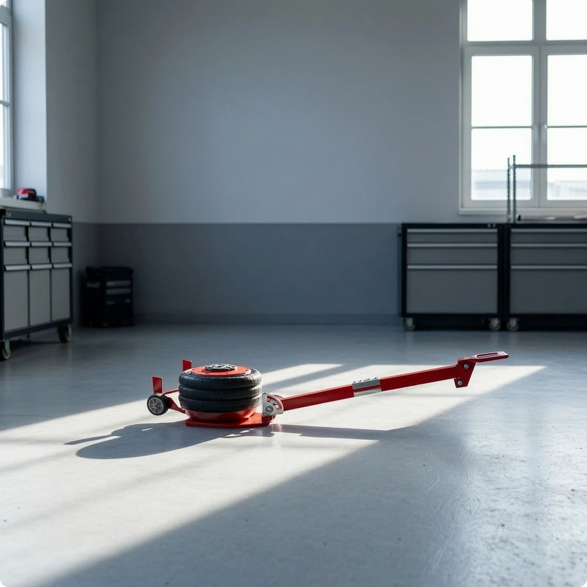Pneumatic Hydraulic Jack Ergonomic Car Jack with Wheeled Base Stable Long-Lasting for Mechanics, Garages, Repair Shops
