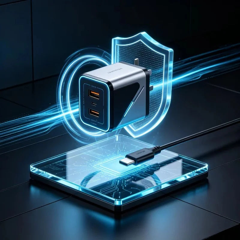 New Fast Charger Compatible With Anker 33W Black 1A1C Dual Port US Standard 100V-240V + C‑C Cable