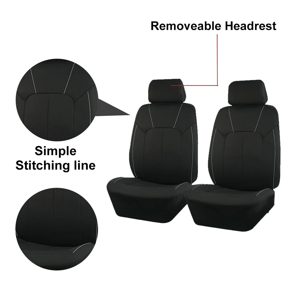 AUTOKING Black Universal Seat Covers For Car 2+1 Type Split Car Seat Cover High Quality Polyester With Airbag  Compatible CM World