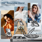 Rotating Magnetic Bracket Case For Samsung Galaxy S26 Ultra S26 Plus S26 Ring Stand Holder Transparent For Magsafe Cover