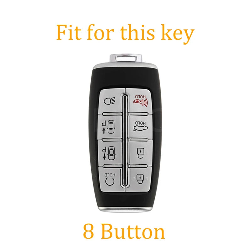Auto For Hyundai Genesis GV70 GV80 GV90 2020 2021 2022 8 Button TPU Car Key Case Cover Holder Key Shell Keychain Accessories