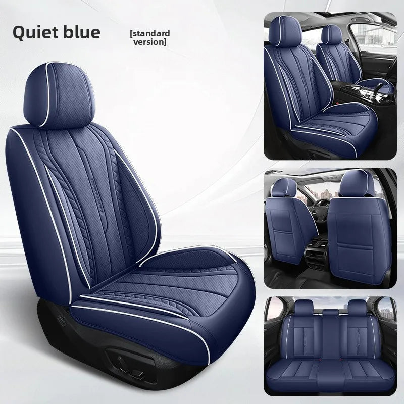 High Quality Nappa Leather Universal Car Seat Full Cover Perforated Nappa Leather Luxury Sedan SUV Seat Cushion Car Full Cover