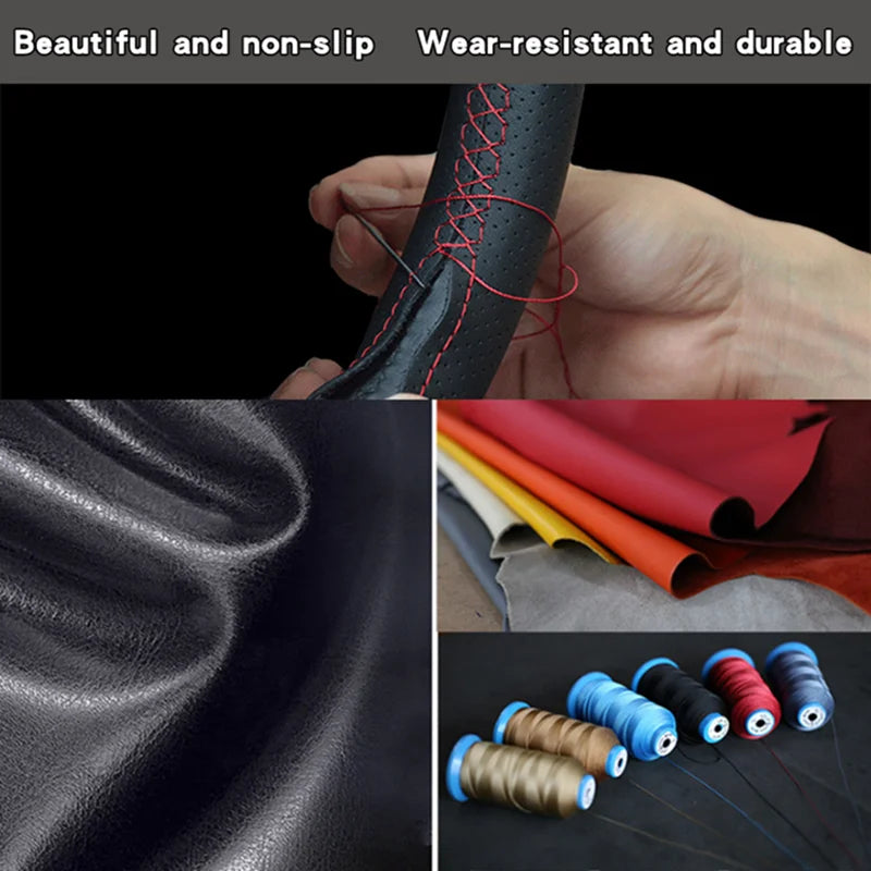 Custom Car Steering Wheel Cover Soft Suede M Sport M3 E90 E91 E92 E93 E87 E81 E82 E88 X1 Steering Wrap Braid Cover For BMW E84 CM World