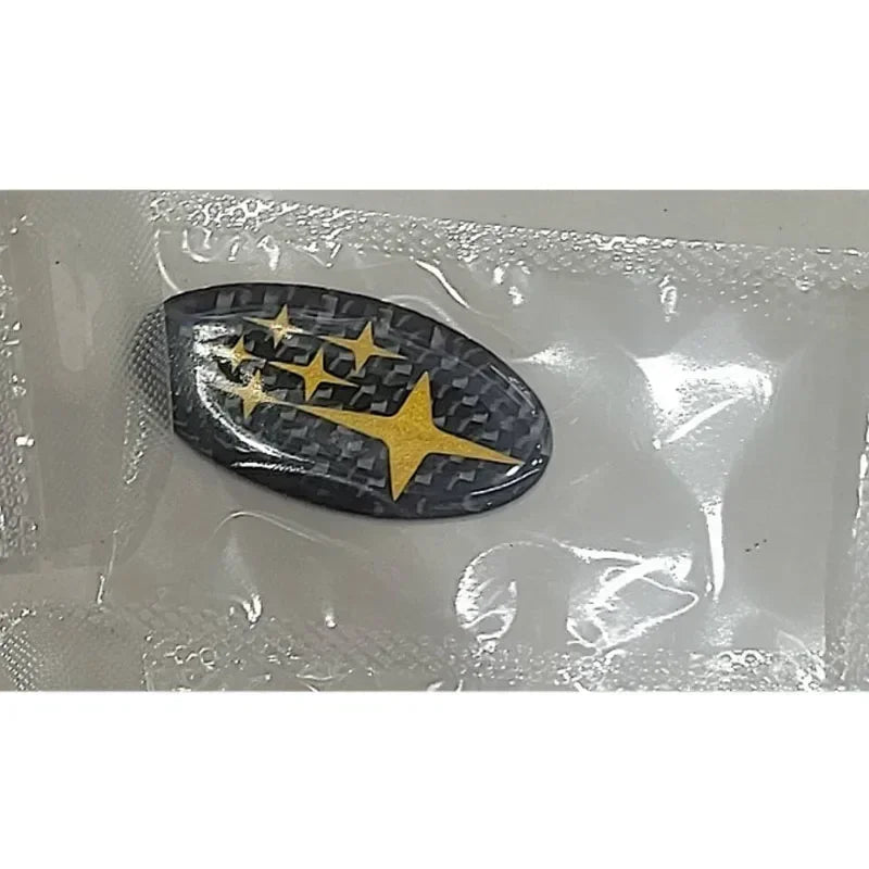 58x28mm Carbon Fiber Car Steering Wheel Logo Emblem Sticker for Subaru Forester Outback Impreza Legacy STI WRX BRZ Tribeca CM World