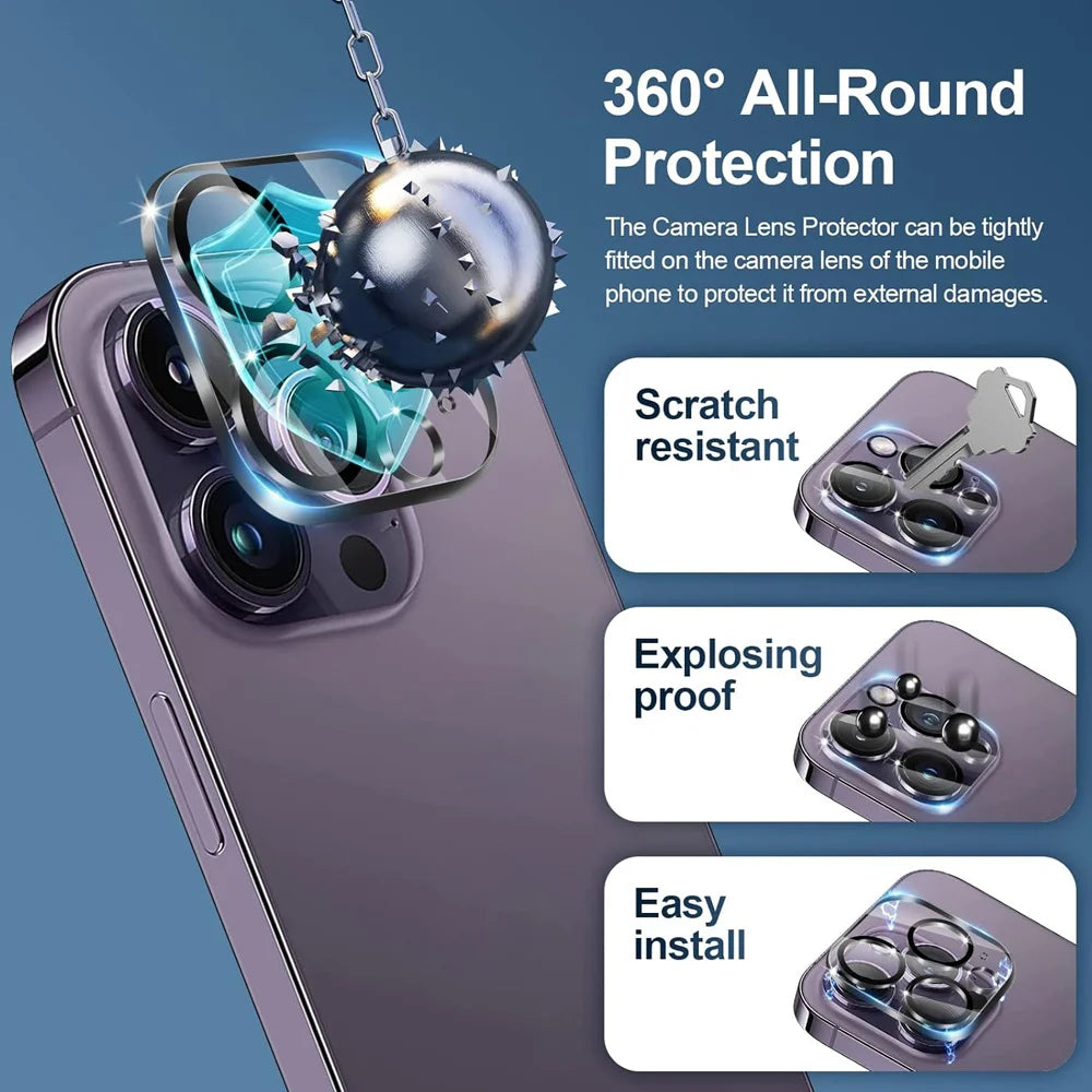 HD Screen Protection For iPhone 16 15 17 14 13 12 11 Pro Max Tempered Glass iPhone15 Pro Camera Lens Film iPhone16 Plus 13 Mini Car Mobile World