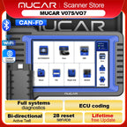 MUCAR VO7S/VO7 OBD2 Scanner Full System Diagnose 28 Reset Diagnostic Tool ECU Coding Active Test/Bi-directional Free for All Car CM World