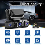 New WIFI 4Channel 360 Degree  Car Dvr 1080P Video Recorder WiFi APP Dashcam 24h Parking Monitor Rear View Camera Car Recorder Car Mobile World