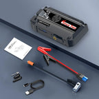 Car Jump Starter with Air Compressor, 8000mAh Battery Booster Power Bank 12V Petrol Diesel Car Emergency Kit with LED Light