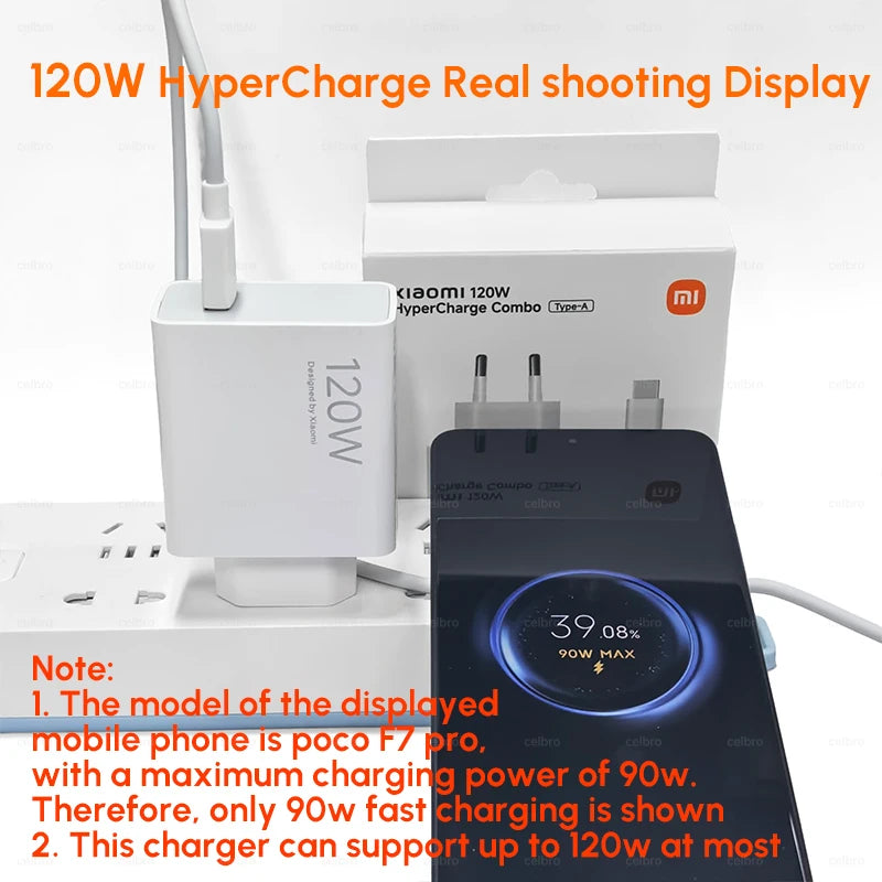xiaomi 120W Super Fast Charger 100W Turbo Hyper Charge Adapter Mi 17 15 14 13 11T Ultra Pro Redmi 12C Note 14 POCO F6 F7 X7 Pro Car Mobile World