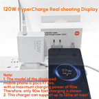 xiaomi 120W Super Fast Charger 100W Turbo Hyper Charge Adapter Mi 17 15 14 13 11T Ultra Pro Redmi 12C Note 14 POCO F6 F7 X7 Pro Car Mobile World